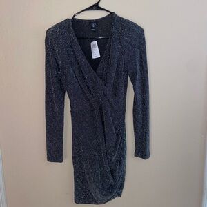 Shoulder pad 90 sparkles glitter girl mini dress bodycon goin out formal fashion